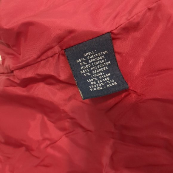 London Fog Red Coat Jacket Removable Hood Pockets Drawstring Hem small - Picture 4 of 5